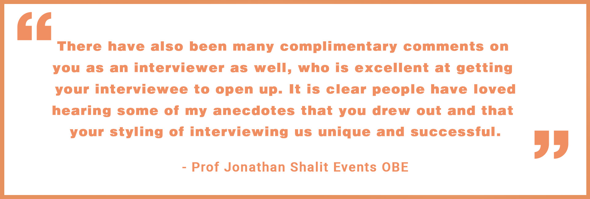 Quote Prof Jonathan Shalit Events OBE